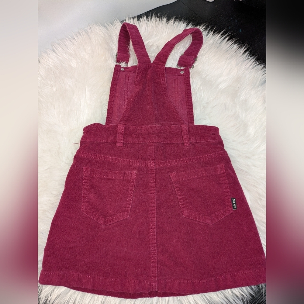 DKNY Girls Red Corduroy Skirt Overalls Casual Style EUC Size 6 - Picture 5 of 9